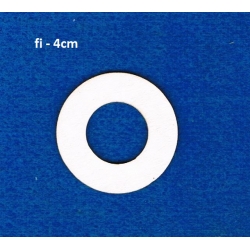 BEERMATA #1,5mm Kółko 4cm , koło 4cm, obręcz 4cm  biała tekturka , scrap,  birmata